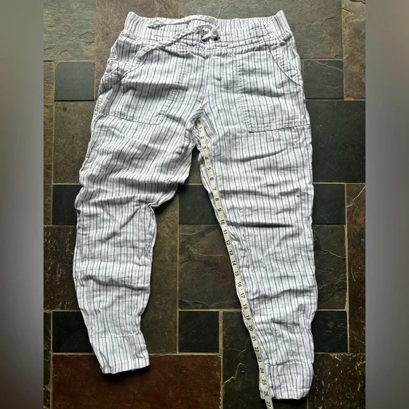 Athleta Bali Linen Striped Cuffed Ankle Pants Size 8T - Picture 8 of 8